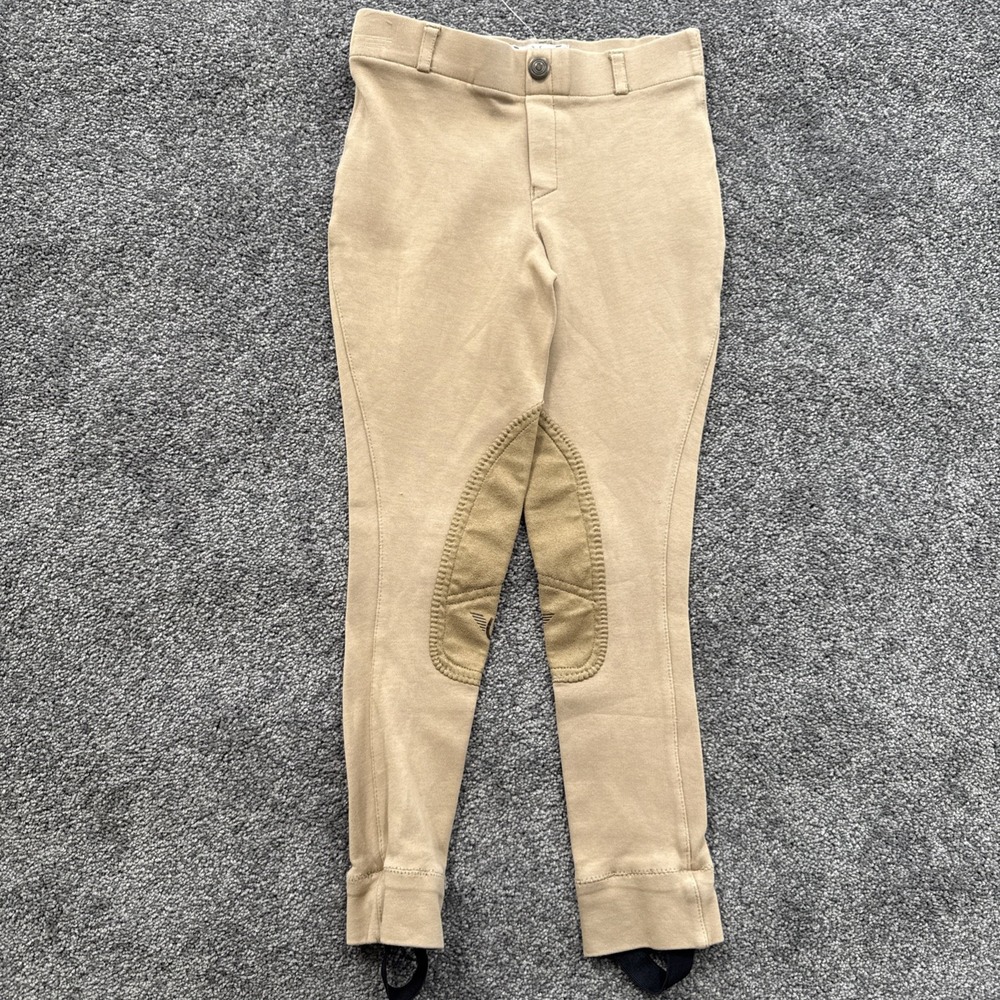 Girls 8 Tuff Rider Tan Equestrian Pull On Riding Breeches Horse Brown